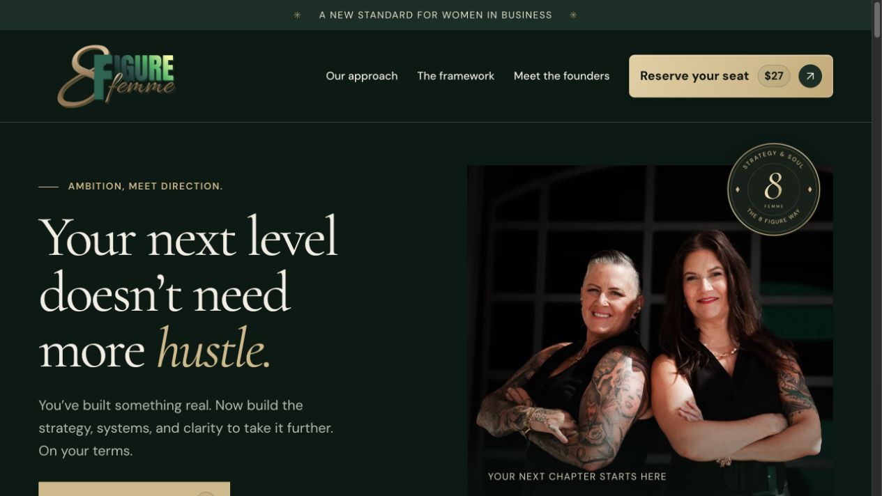 8 Figure Femme website I built